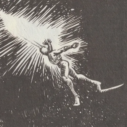 Prompt: Rakshas was a street punk who was abducted by cultists. For years was tortured until a ritual was performed on him, turning him mad. He fights with a greatsword thats almost the same size as him and can manifest a shadowy echo of himself