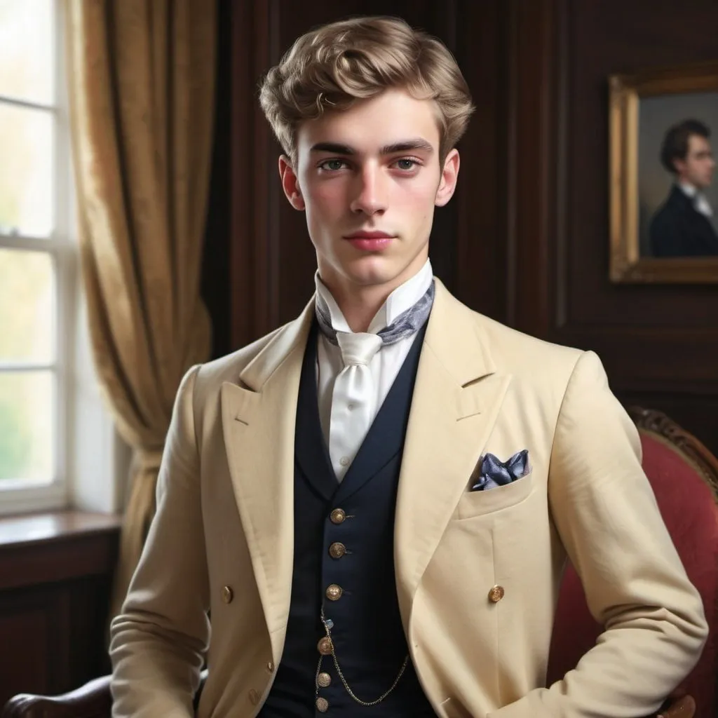 Prompt: a realistic image of an aristocratic british playboy around 20 years old