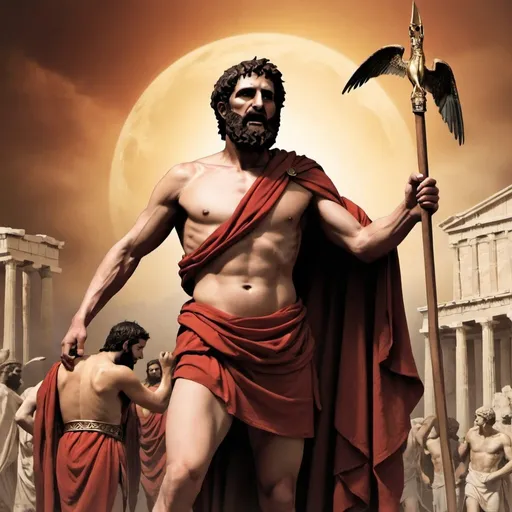 Prompt: create the cover for a book for Oedipus Rex ancient greece