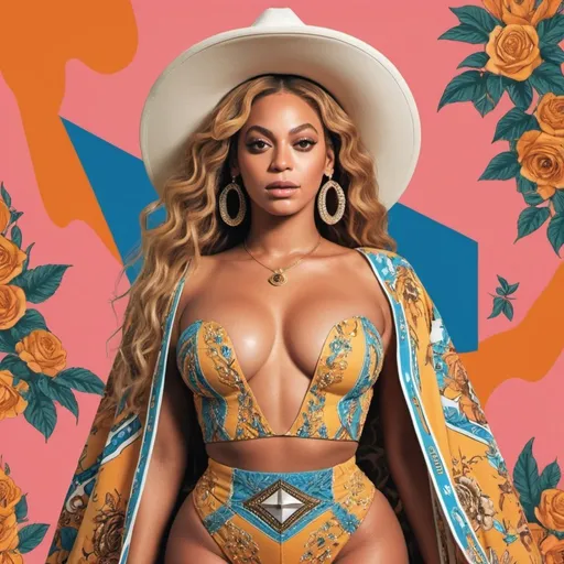 Prompt: “Generate an image inspired by the energy of Beyoncé’s ‘This Ain’t Texas,’ blending urban aesthetics with elements of Southern culture. Incorporate bold colors, dynamic shapes, and a sense of empowerment, reflecting the fusion of modernity and Southern charm.”