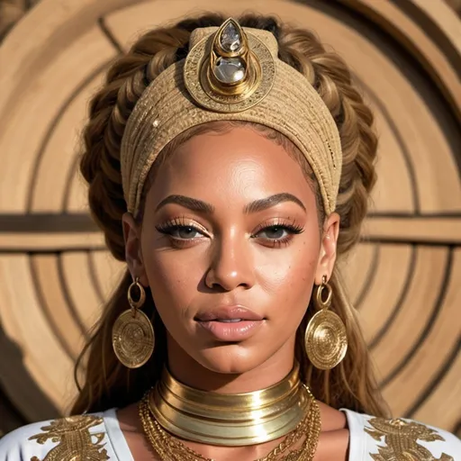 Prompt: Generate an AI image depicting Beyoncé embodying the essence of her song ‘This Ain’t Texas,’ transformed into the likeness of Buddha, with a Western twist inspired by the American Wild West and American Black culture. Beyoncé should be shown in a full-body portrayal, exuding profound serenity, wisdom, and empowerment, with features reminiscent of Buddha’s iconic depiction, such as a serene expression and closed eyes that emanate inner peace and enlightenment. Ensure that her facial features maintain recognizable elements of Beyoncé’s likeness, such as her hairstyle or facial structure, while embodying the spiritual essence of Buddha with a Western flair. Show Beyoncé’s full body and outfit in a way that reflects her iconic style and American Black culture, exuding confidence, strength, and empowerment. Additionally, ensure that Beyoncé’s third eye chakra is visible, symbolized by a glowing or radiant area between her eyebrows, which represents intuition, insight, and spiritual awareness. Set the scene with a backdrop that evokes the spirit of the American Wild West, such as a rugged desert landscape with tumbleweeds, cacti, and old wooden structures reminiscent of the Old West frontier. Let the composition convey a sense of overcoming trials and tribulations, with Beyoncé embodying resilience, determination, and triumph over adversity, resonating with the themes of her song.