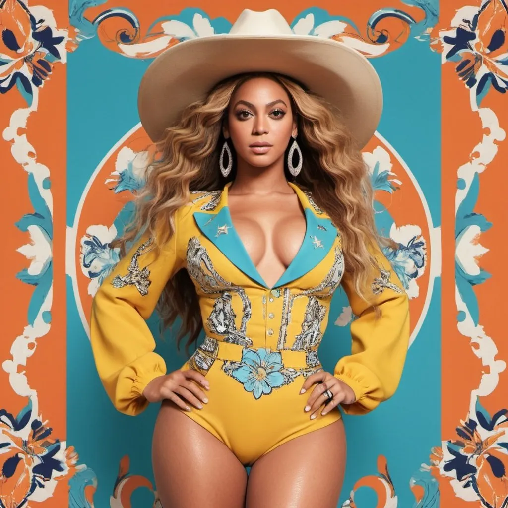 Prompt: “Generate an image inspired by the energy of Beyoncé’s ‘This Ain’t Texas,’ blending urban aesthetics with elements of Southern culture. Incorporate bold colors, dynamic shapes, and a sense of empowerment, reflecting the fusion of modernity and Southern charm.”