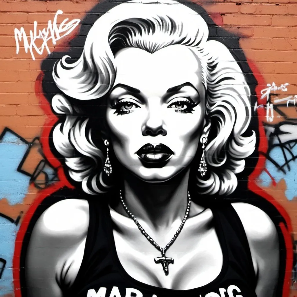 Prompt: Graffiti Gangster thug marlyne monroe 