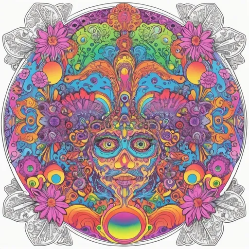 Prompt: Coloring page Psycadelic 