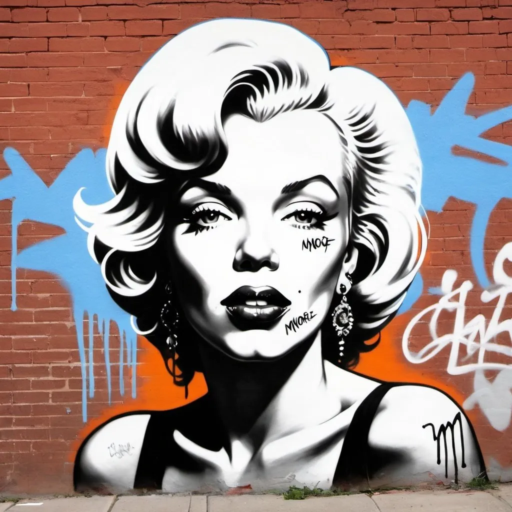 Prompt: marlyne monroe graffiti thug