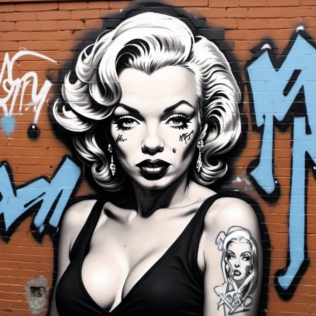 Prompt: Graffiti Gangster thug marlyne monroe 