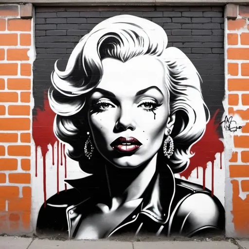 Prompt: Graffiti Gangster thug marlyne monroe 