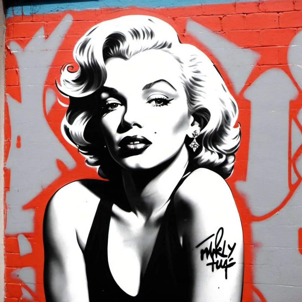 Prompt: marlyne monroe graffiti thug