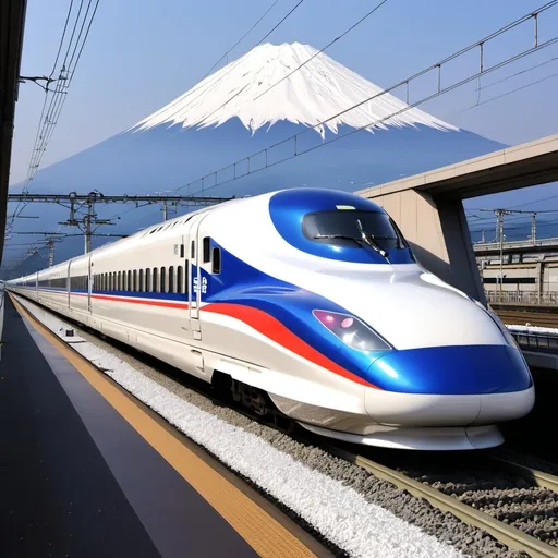 Prompt: Reference the Tōkaidō Shinkansen bullet train, depict the Shinkansen traveling between Tōkyō Station to Shin-Fuji Station from an exterior observers point of view. It should be a wide shot, panoramic views, snowy weather from this point on, in the style of Stanley Artgerm Lau, WLOP,  the Tōkaidō Shinkansen bullet train, depict the Shinkansen traveling between Tōkyō Station to Shin-Fuji Station from an exterior observers point of view. It should be a wide shot, panoramic views, snowy weather  at night, during the night to observing the great works of the Tōkaidō City and surrounding 
