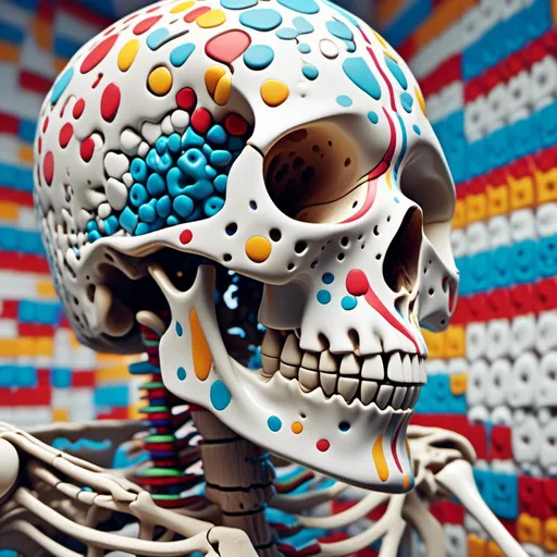 Prompt: <mymodel>A large cranial skeleton, photorealistic, color-coded method, intricate details, vivid and contrasting colors, scientific and educational atmosphere, HD, ultra-detailed, high quality, depth of field, professional medical illustration, detailed bone structures, accurate anatomical proportions, dramatic lighting, clean white background, soft shadows.