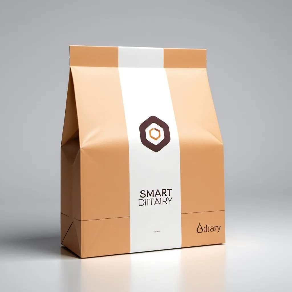 Prompt: Food package with smart dietary logo