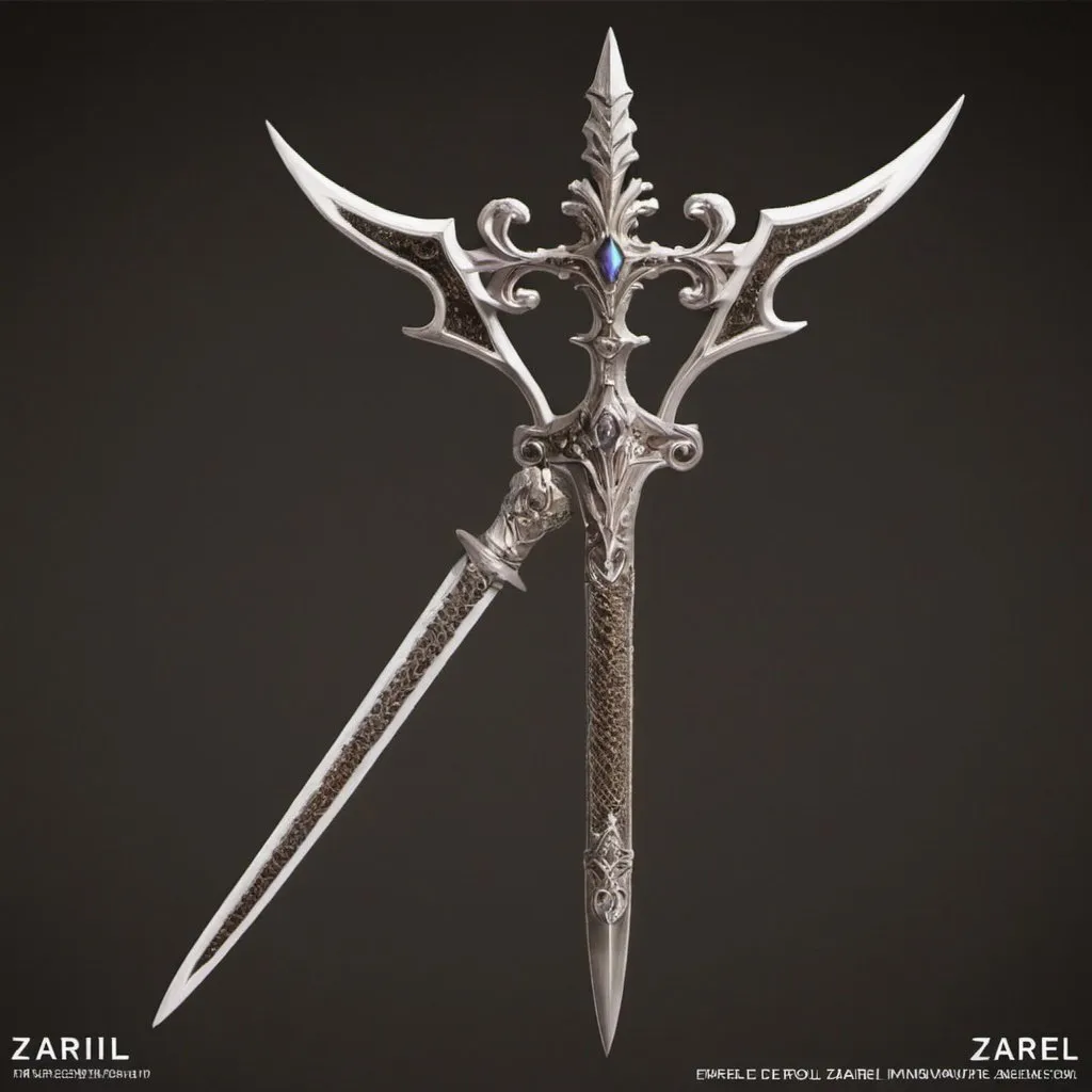 Prompt: Épée de zariel meshes
