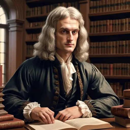 Prompt: handsome isaac newton 