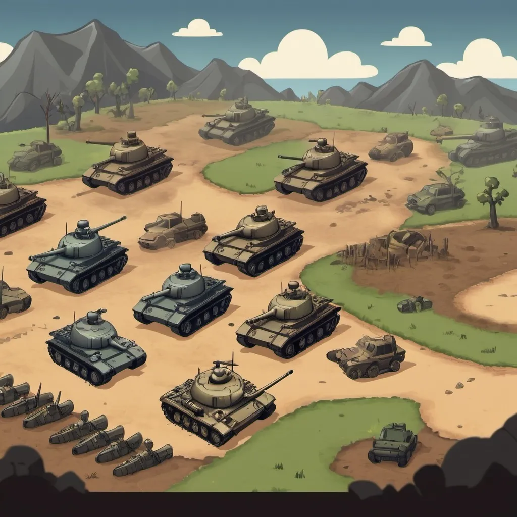 Prompt: a background for a 2d war game also controlling your land and increasing your poupilation and gdp simple grphics that is like some world war 2 games fully 2d top down veiw