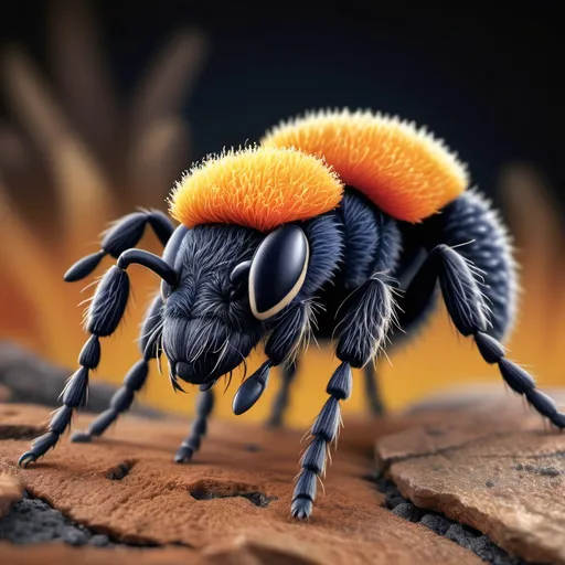 Prompt: A highly detailed and vivid illustration of a Velvet Ant. A fuzzy wasp, not actually an ant.