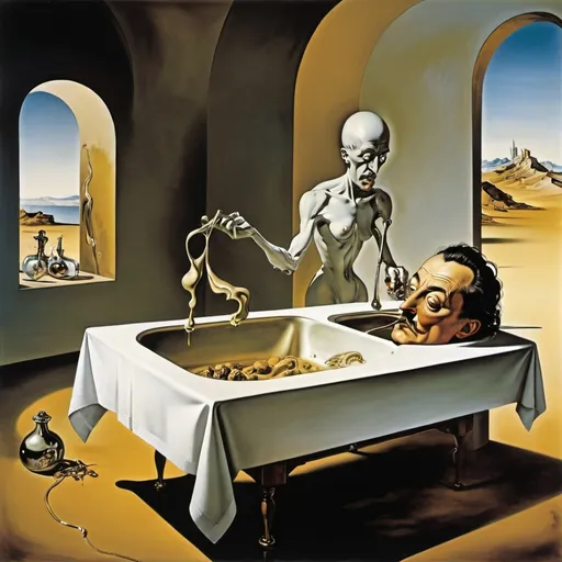 Prompt: Deloused in the Comatorium, by Salvador Dali.