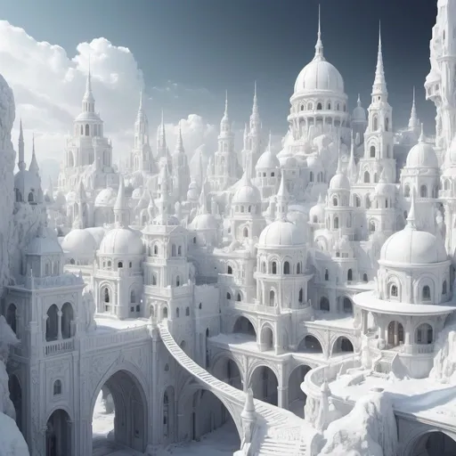 Prompt: White fantasy city