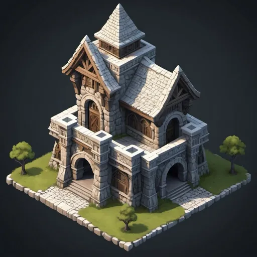 Prompt: dwarven stone architecture isometric