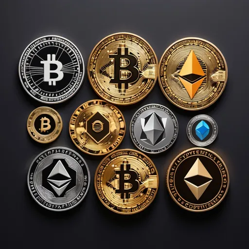 Prompt: a picture of different cryptocurencies

