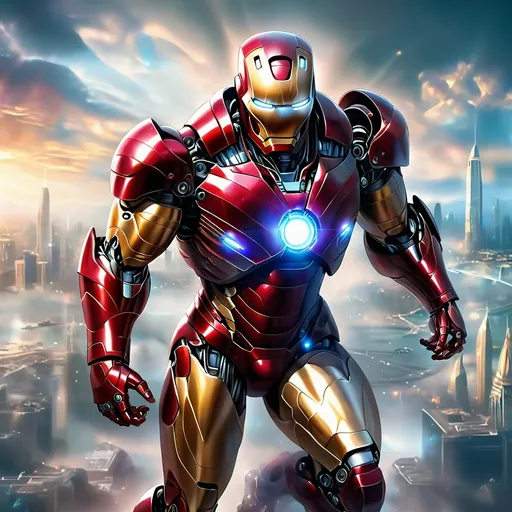 Prompt: Iron man as a robotic god