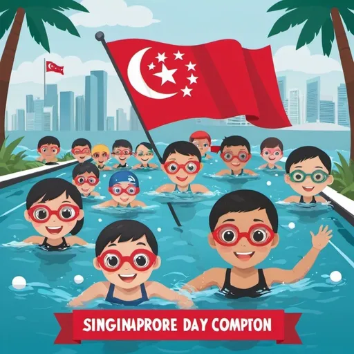 Prompt: create a poster

- singapore national day
- swimming competition