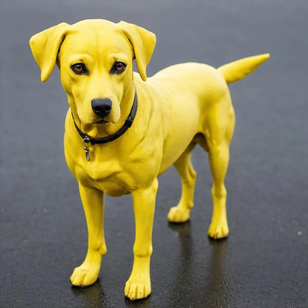 Prompt: a yellow dog