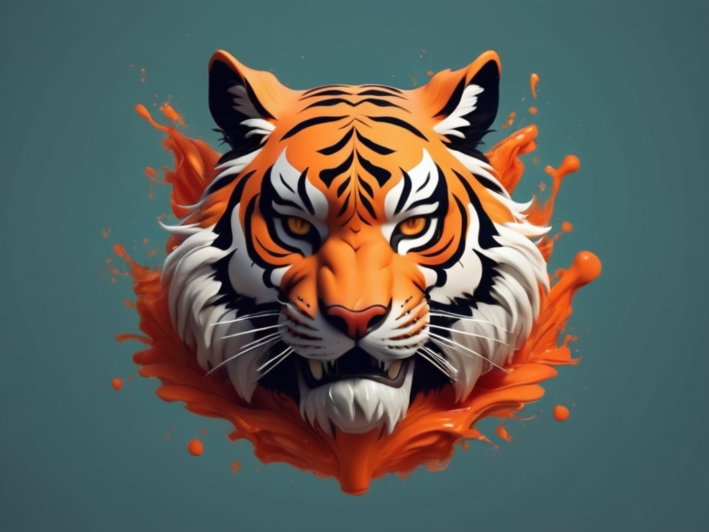 Prompt: a cool tiger head