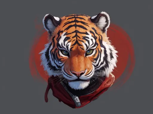 Prompt: a cool tiger head