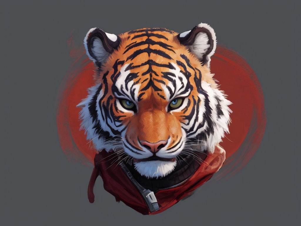 Prompt: a cool tiger head