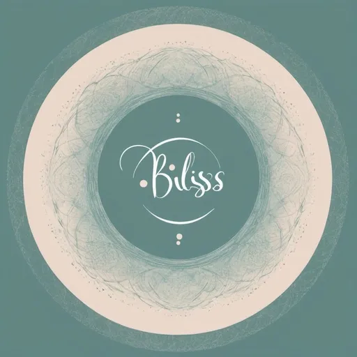 Prompt: Abstract circular design in faint colour with BLISS written in its center.... make it cute