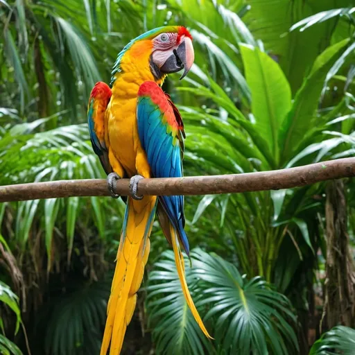 Prompt: A macaw in jungle