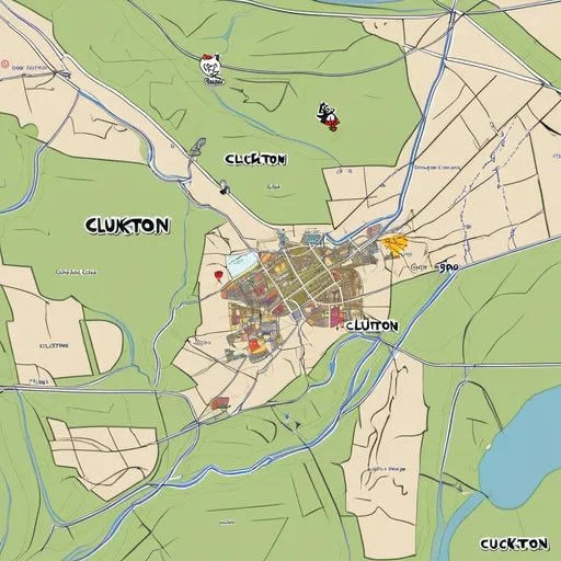 Prompt: Cluckton map