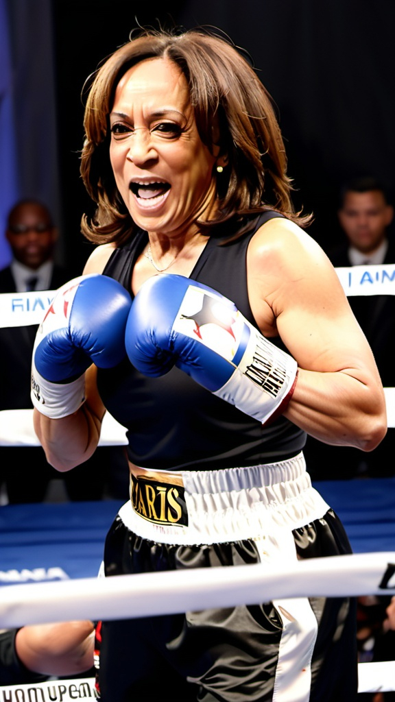 Prompt: Kamala Harris boxing