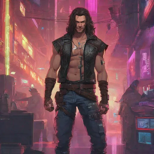 Prompt: Cyberpunk Trevor Belmont