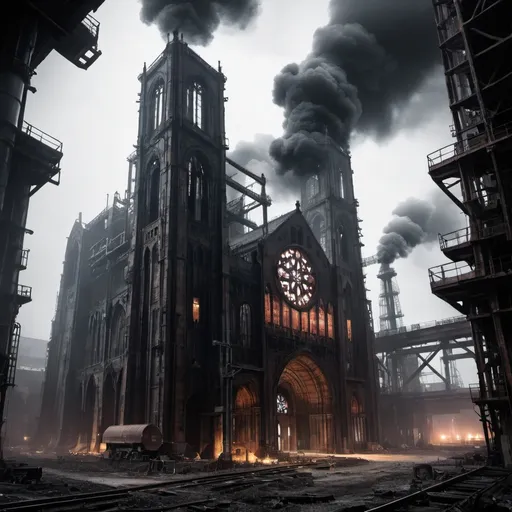 Prompt: demonic industrial cathedral