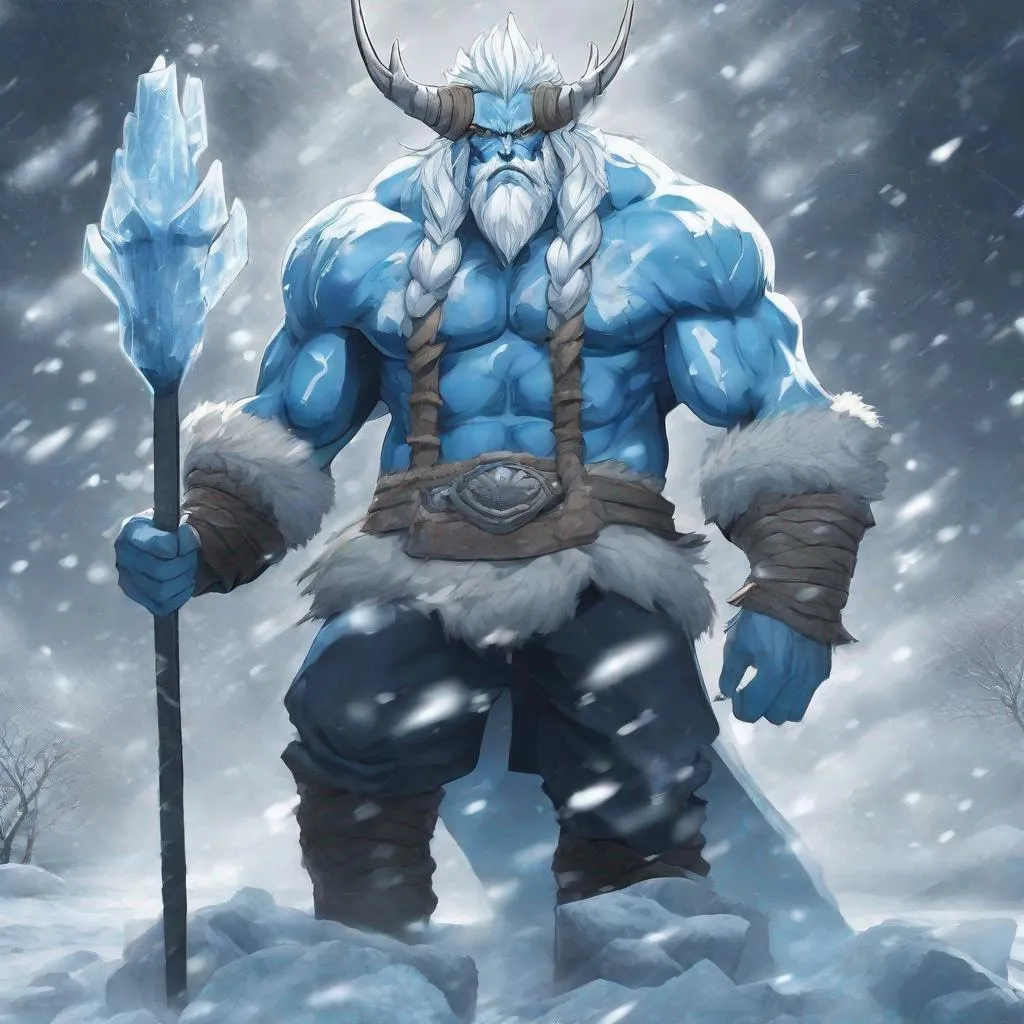 Prompt: Anime Frost Giant