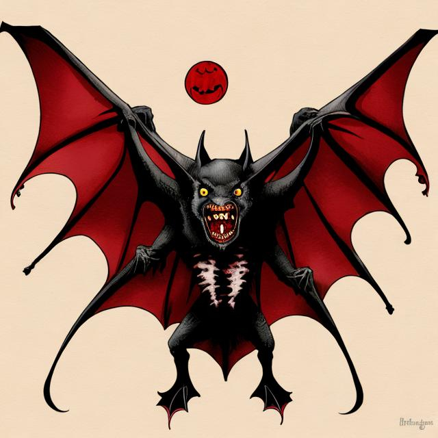 Prompt: vampire bat, dracula