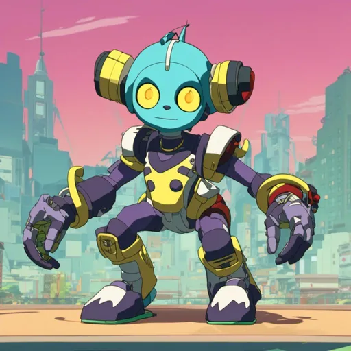 Prompt: cute robot companion character, monkey-like <mymodel> 