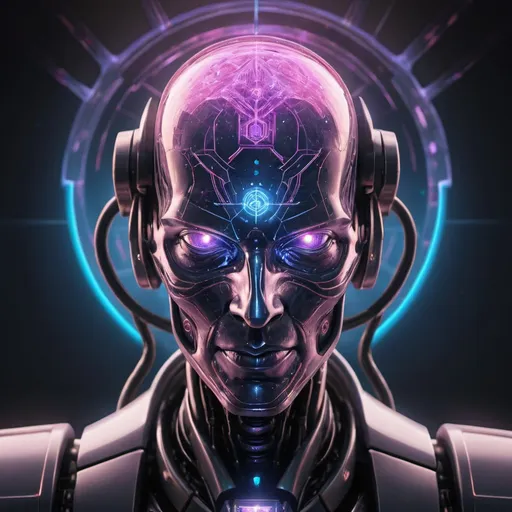 Prompt: holographic ai overlord worldmind
