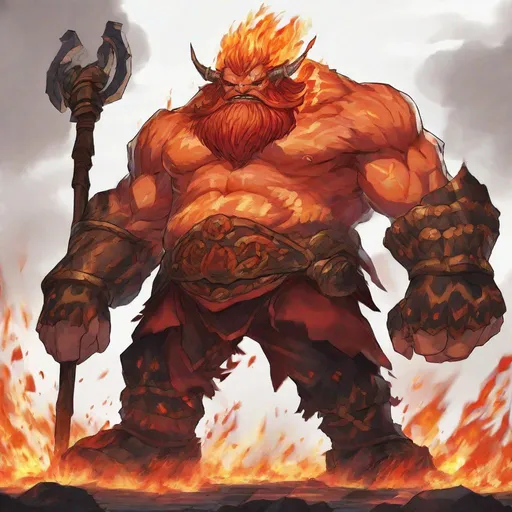 Prompt: Anime Fire Giant