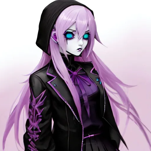 Prompt: anime pastel goth assassin