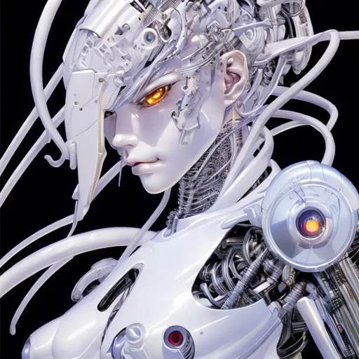 Prompt: anime cyborg, beautiful, hajime sorayama art style