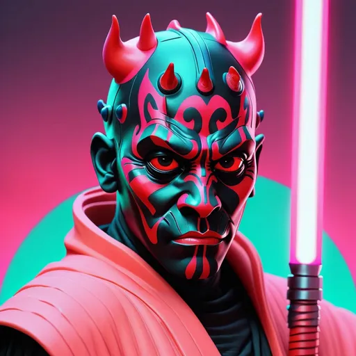 Prompt: vaporwave darth maul