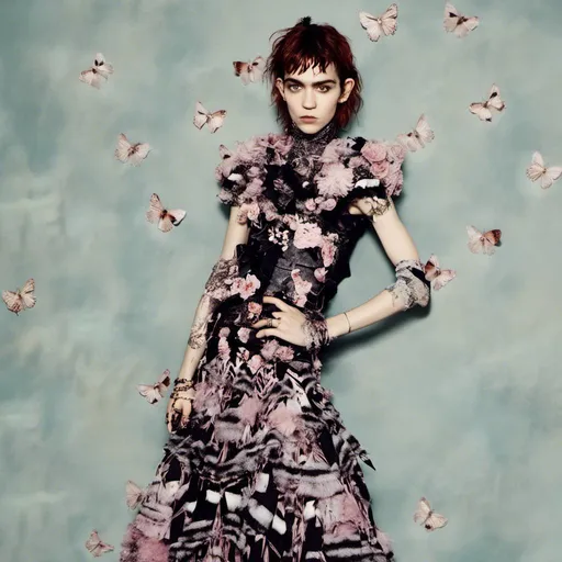 Prompt: <mymodel> in a rodarte ad campaign