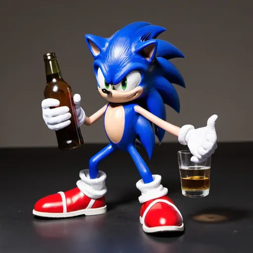 Prompt: drunk deadbeat father piece of shit sonic the hedgehog 