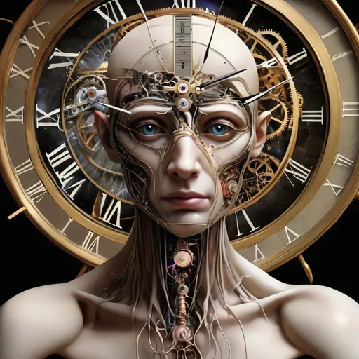 Prompt: a highly evolved being who does not perceive time as a linear construct