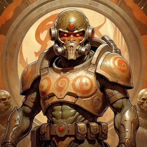 Prompt: Doom II, Quake, ID software, mythological space military character