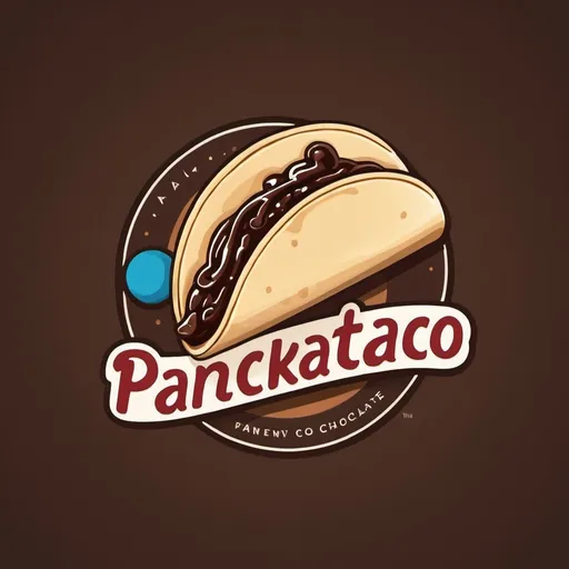 Prompt: logo for a pancake taco filled with chocolate 