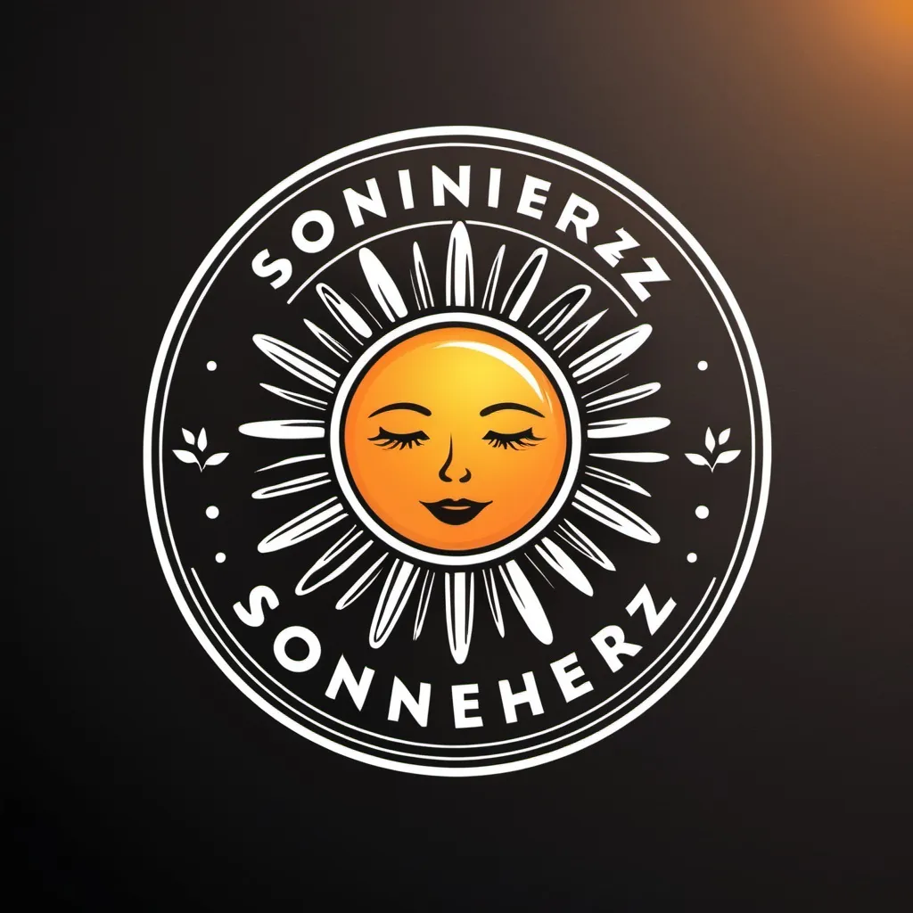 Prompt: create logo for company "Sonnenherz". it should contain a sun and food