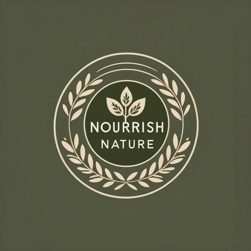 Prompt: A logo on Nourish Nature